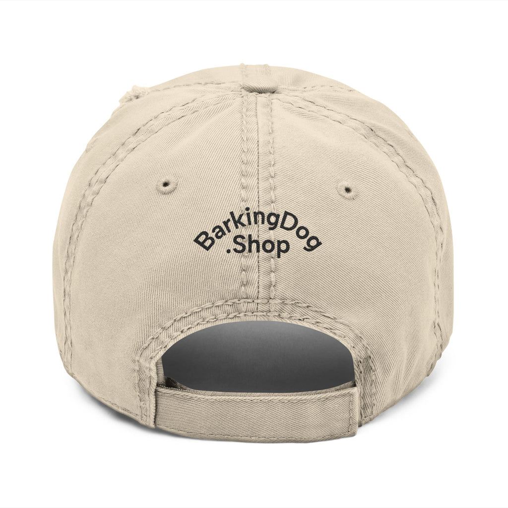 Distressed Embroidered Hat — 'Wag On' Dog Silhouette Cap