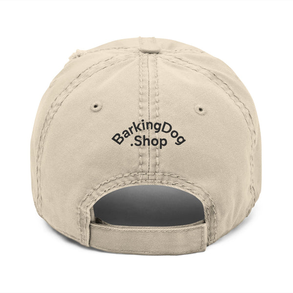 Wag On Embroidered Howling Dog Hat Unstructured Distressed Baseball Cap Dog Lover Adjustable Cap BarkingDog Shop