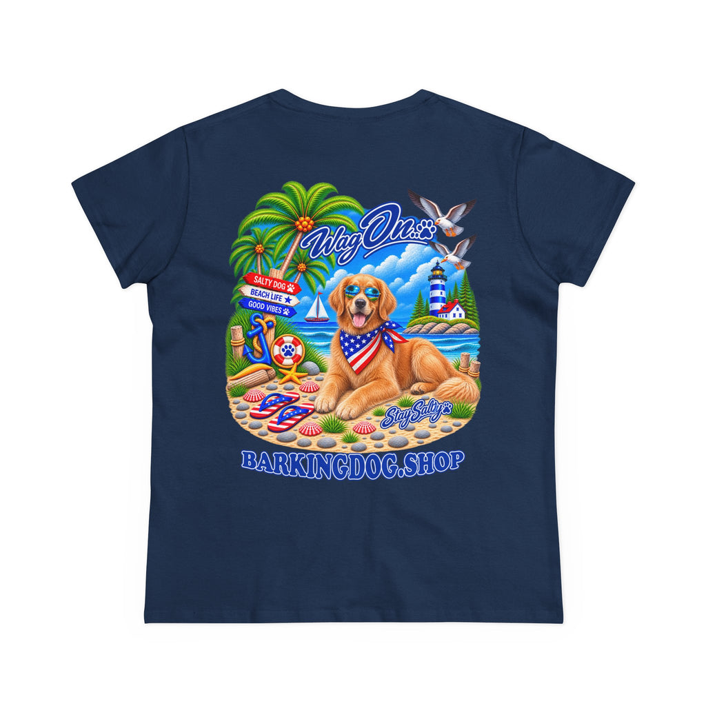 Golden Retriever Stay Salty T Shirt Beach Collection Salty Pup Beach Life Graphic Tee Wag On BarkingDog Shop