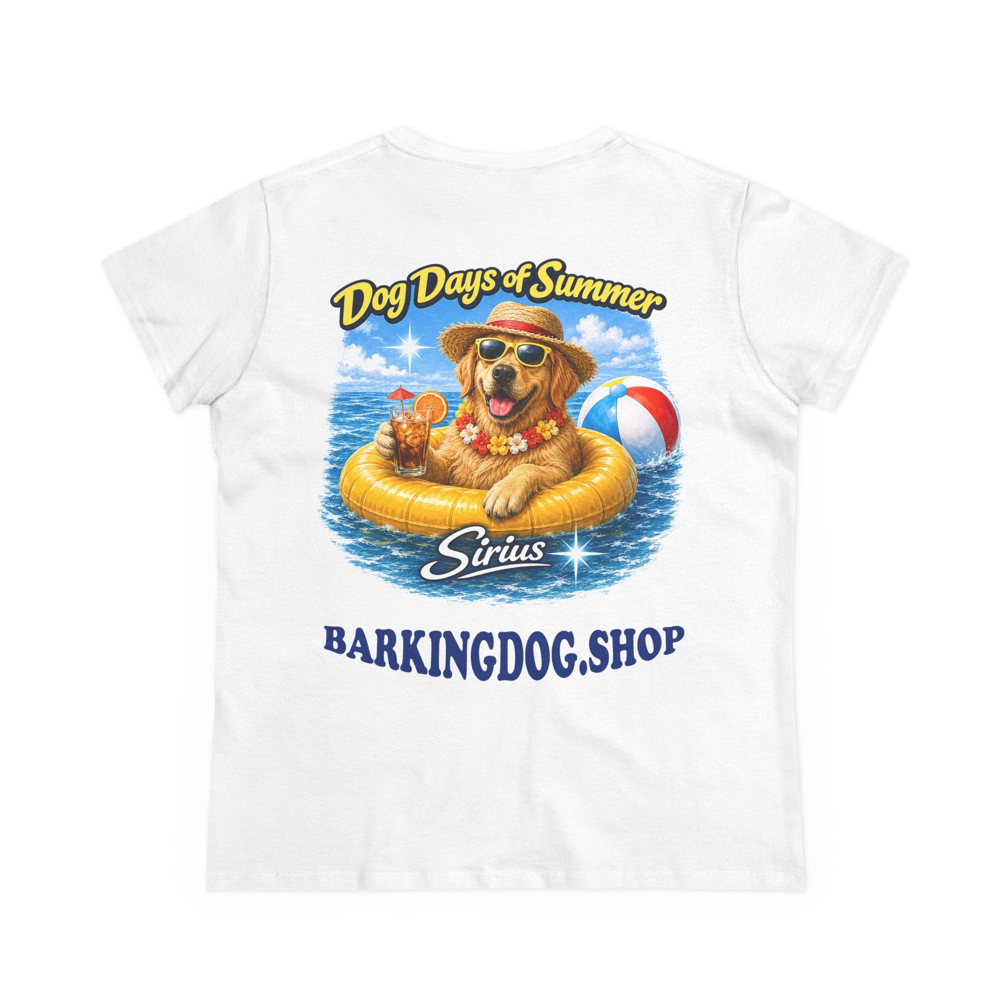 Golden Retriever Dog Inner Tube T-Shirt Wag On™ Dog Days of Summer