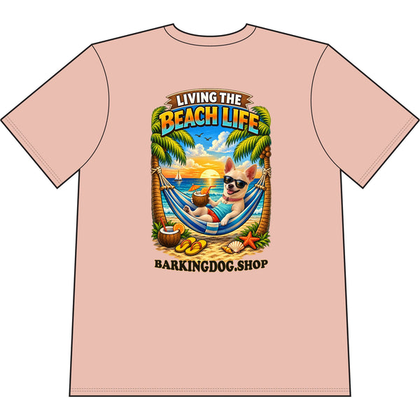 Chihuahua Beach Life Canine T Shirt Beach Collection Living the Beach Life Tropical Graphic Tee Wag On BarkingDog Shop