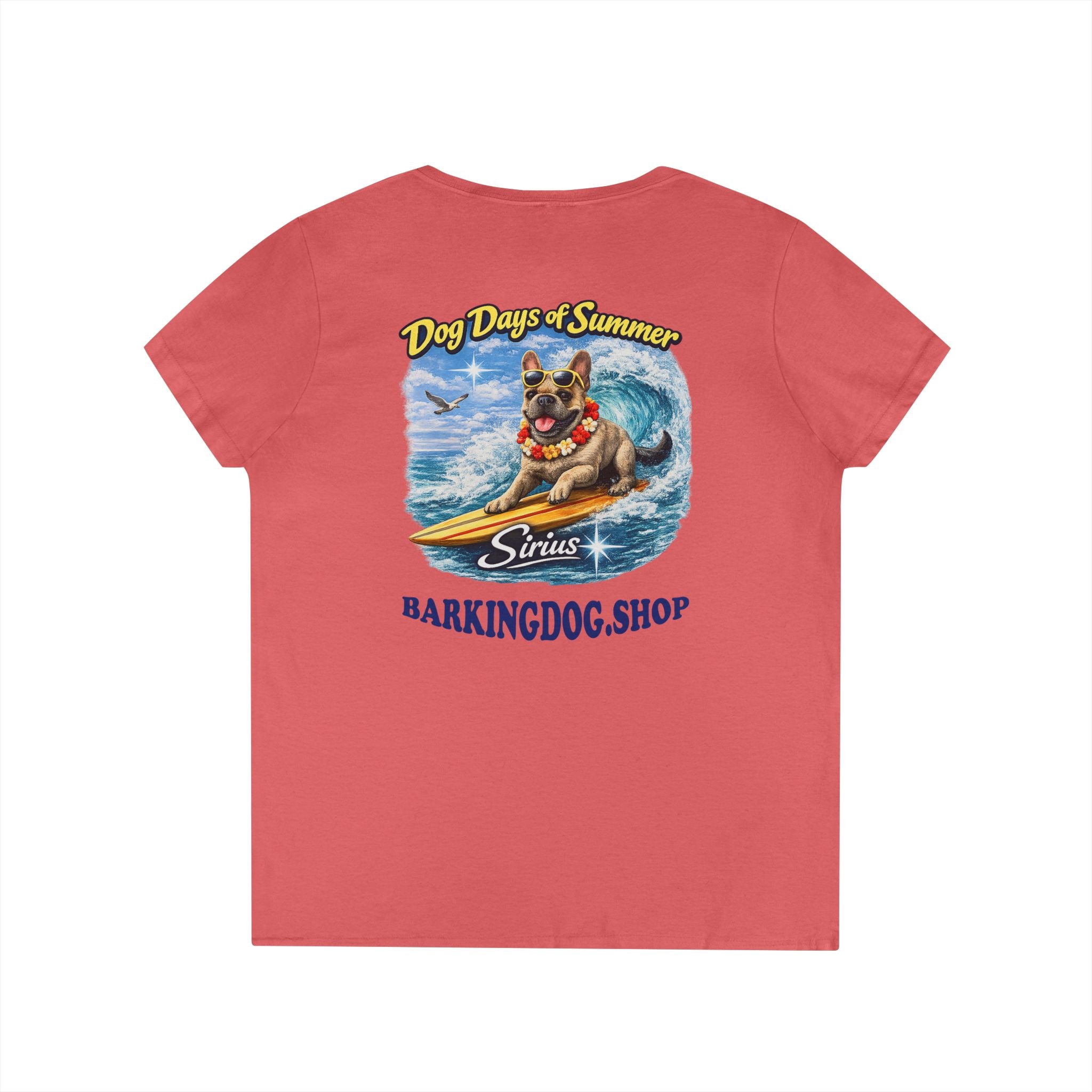 French Bull Dog Surfboard T-Shirt Wag On™ Dog Days of Summer