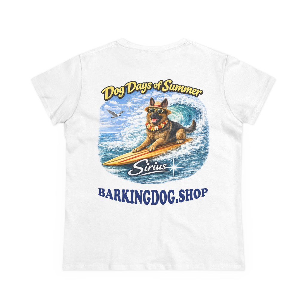 German Shepherd Dog Surfboard T-Shirt Wag On™ Dog Days of Summer