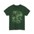 German Shepherd Overlook Wildlife Woodcut Tee Green Outdoor Canine Graphic T-Shirt BarkingDog Shop