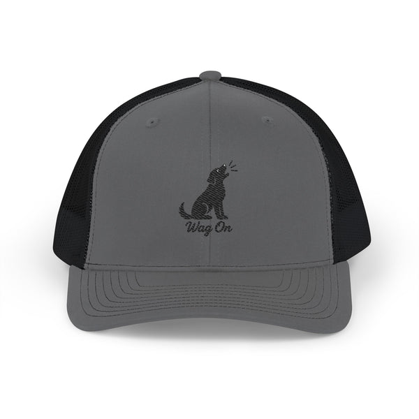 Embroidered Wag On Trucker Cap – Dog Lover Snapback Mesh Hat