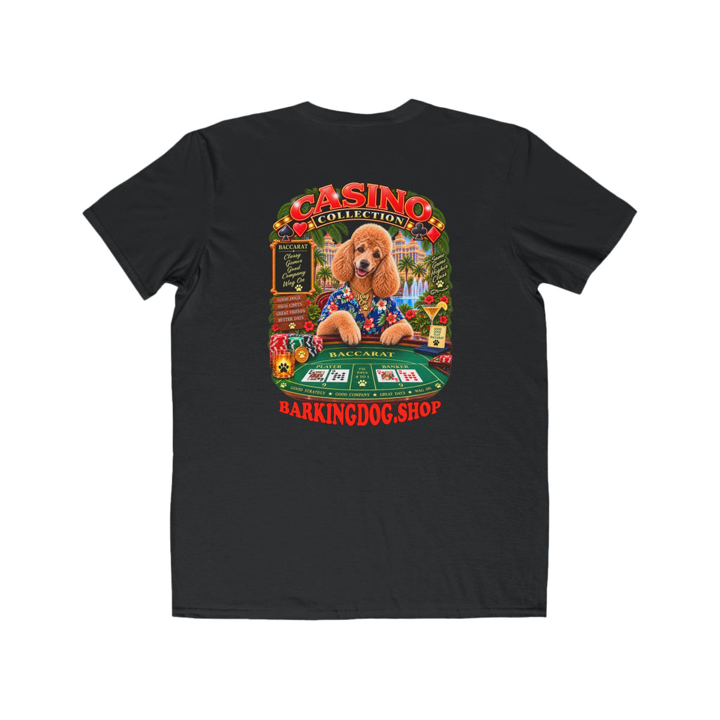 Poodle Baccarat T Shirt Casino Collection Funny Slot Machine Dog Graphic Tee Wag On BarkingDog Shop