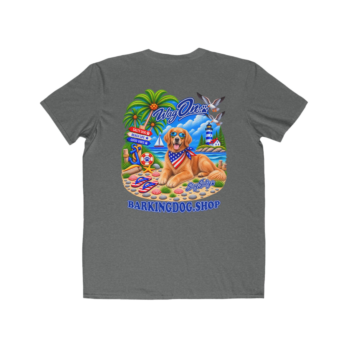 Golden Retriever Stay Salty T Shirt Beach Collection Salty Pup Beach Life Graphic Tee Wag On BarkingDog Shop