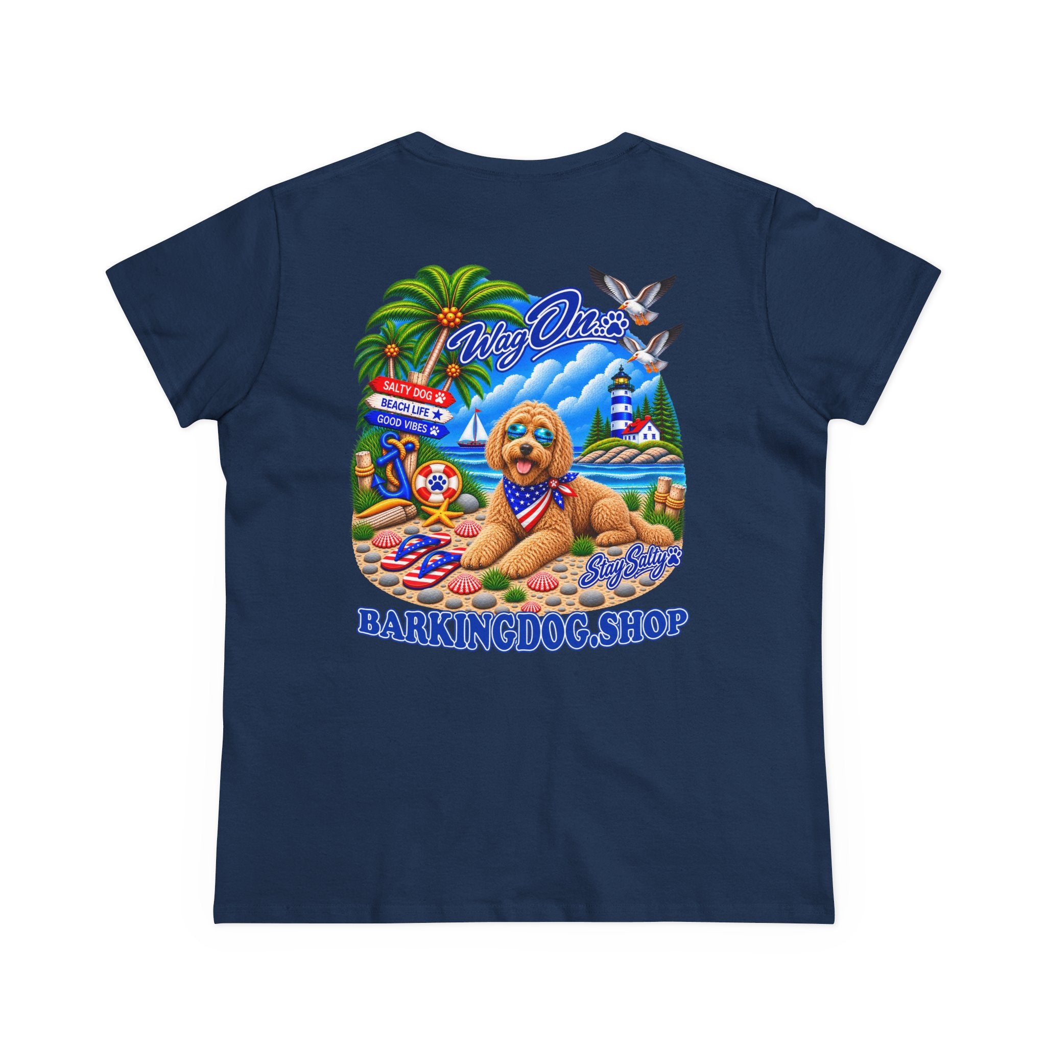 Goldendoodle Stay Salty T Shirt Beach Collection Salty Pup Beach Life Graphic Tee Wag On BarkingDog Shop