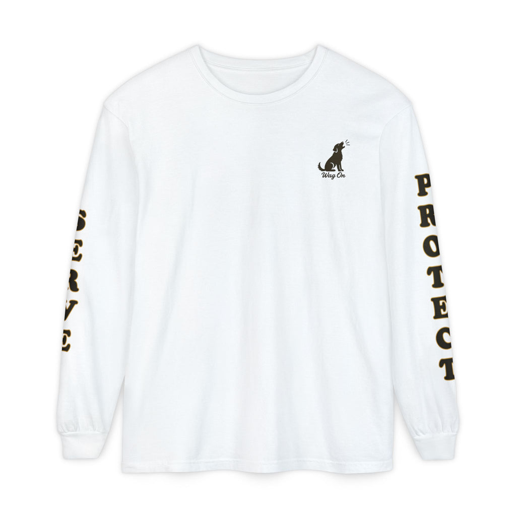 B-1B Lancer Long Sleeve Tee — Barking Dog 'Wag On' Military Air Force Tribute