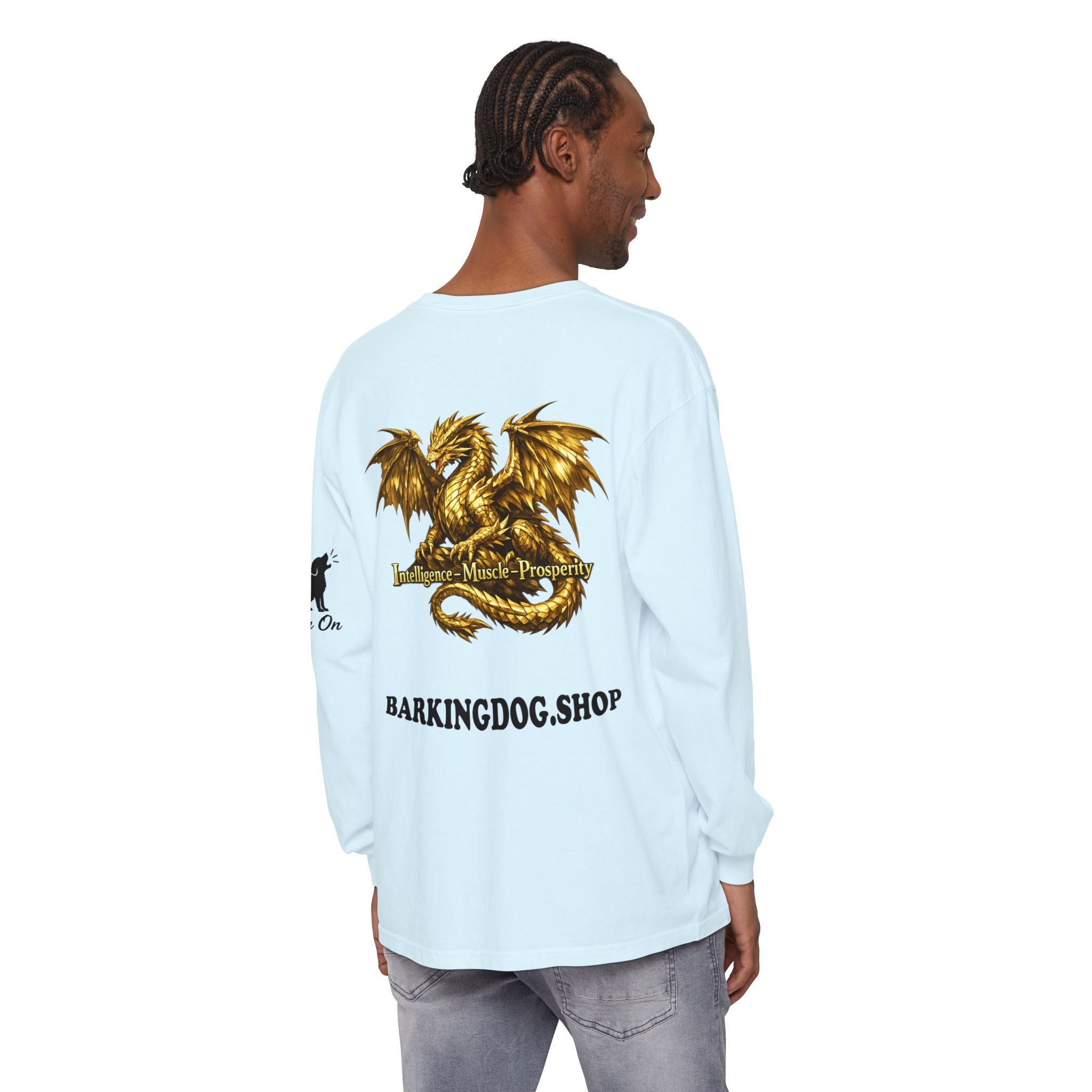 Metal Dragon Long Sleeve Tee — "Intelligence • Muscle • Prosperity"