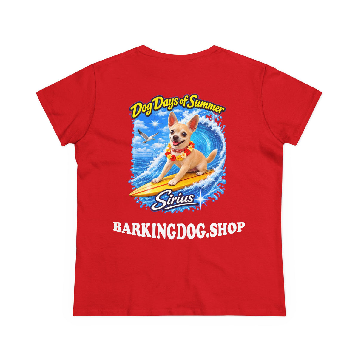 Chihuahua Surfboard T Shirt Dog Days Of Summer Beach Dog Lover Graphic Tee Wag On BarkingDog Shop