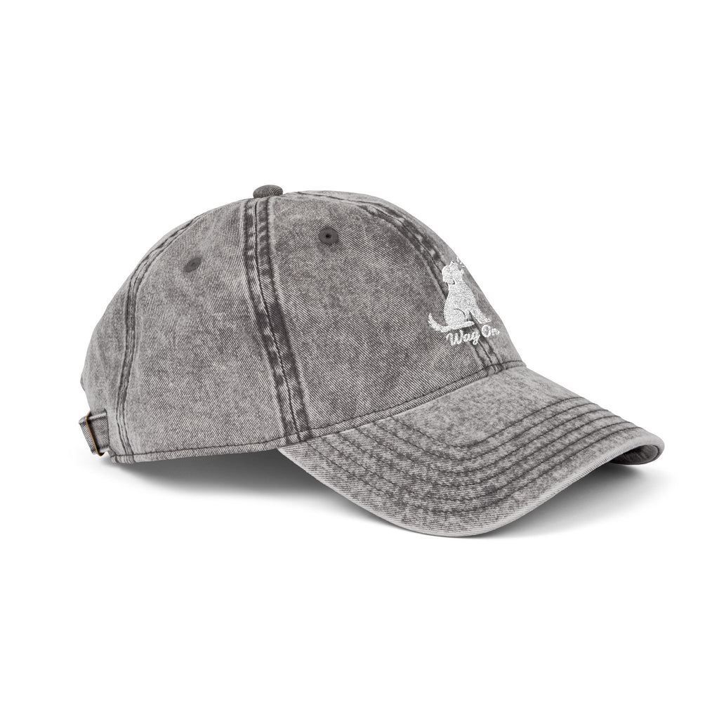 Embroidered Vintage Dog Cap - 'Wag On' Washed Baseball Hat