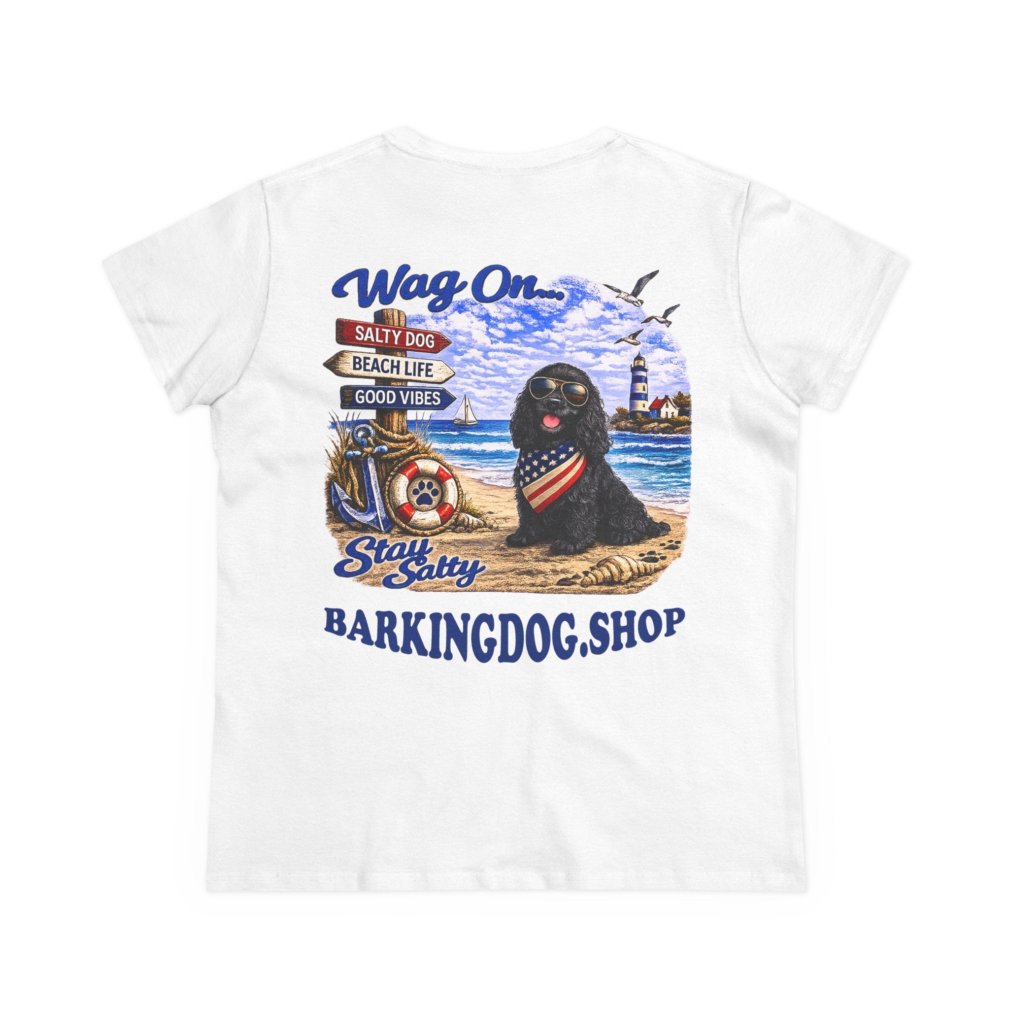 Cocker Spaniel Dog Beach T Shirt Wag On™ Stay Salty
