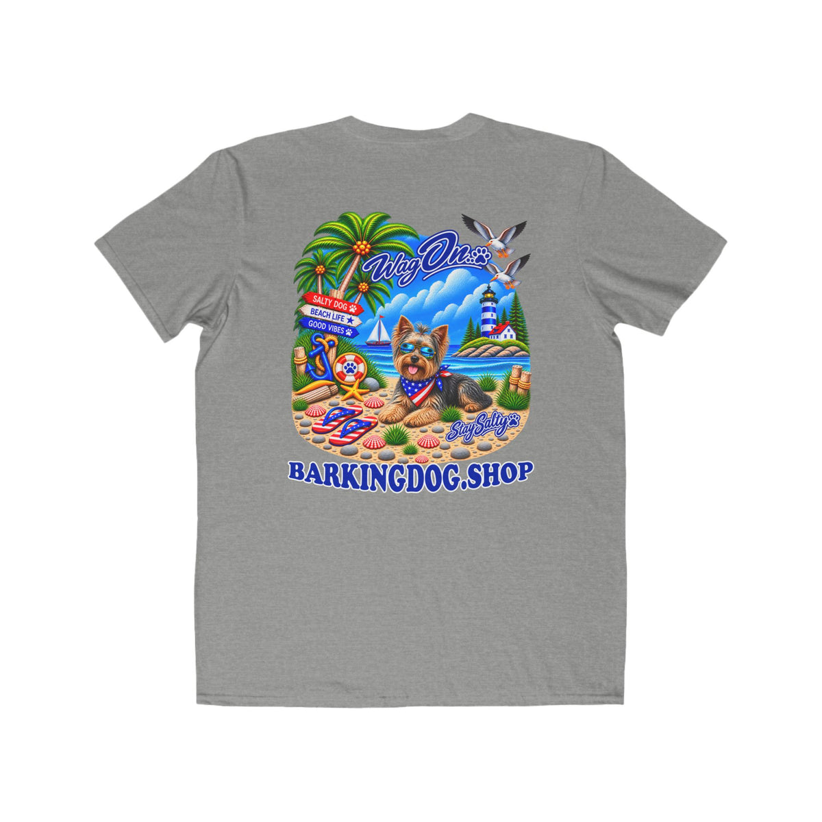 Yorkshire Terrier Stay Salty T Shirt Beach Collection Salty Pup Beach Life Graphic Tee Wag On BarkingDog Shop