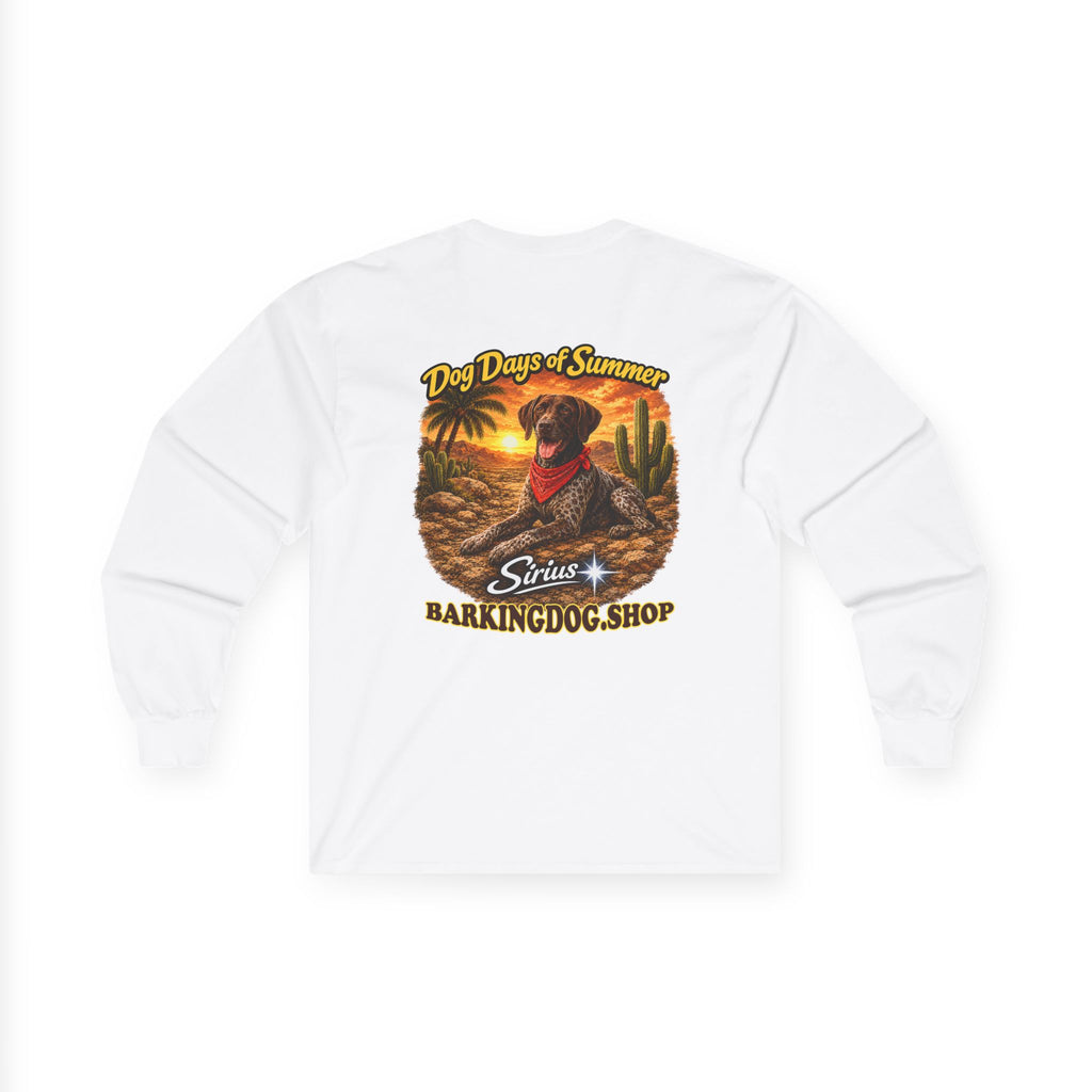 German Shorthaired Pointer Dog Days of Summer Cactus Long Sleeve T Shirt Beach Collection Summer Dog Graphic Tee Wag On BarkingDog Shop