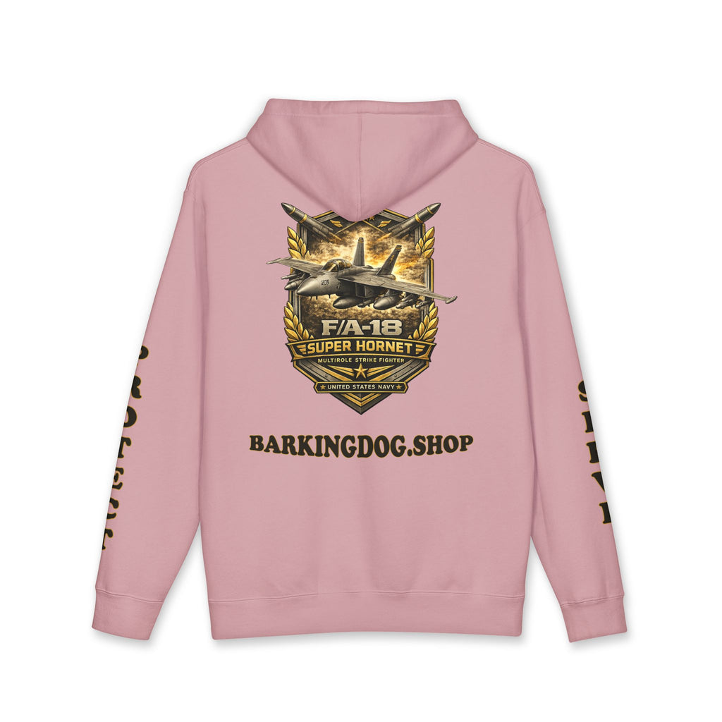 F/A-18 Super Hornet Jet Hoodie — Barking Dog 'Wag On' Military Navy Tribute