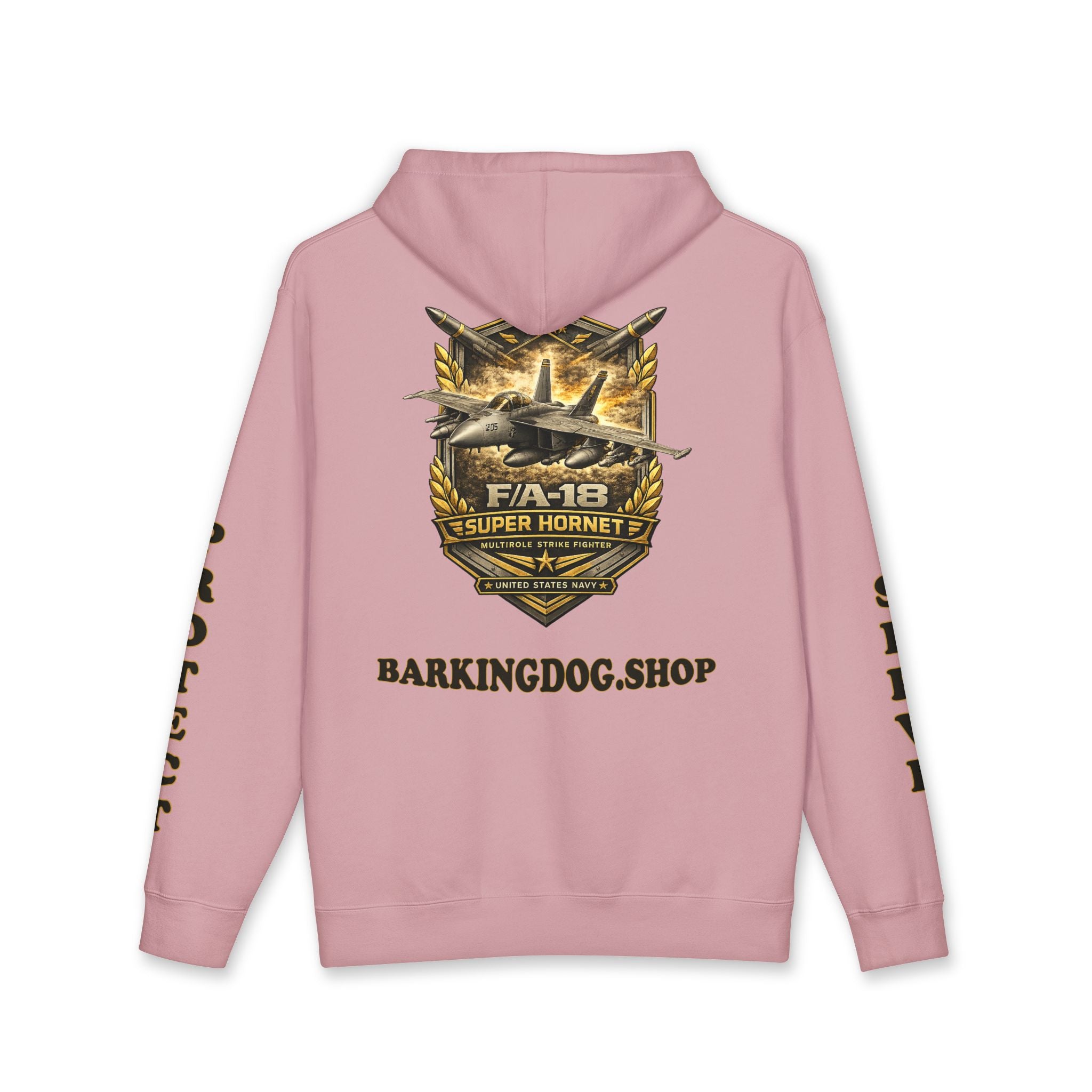 F/A-18 Super Hornet Jet Hoodie — Barking Dog 'Wag On' Military Navy Tribute