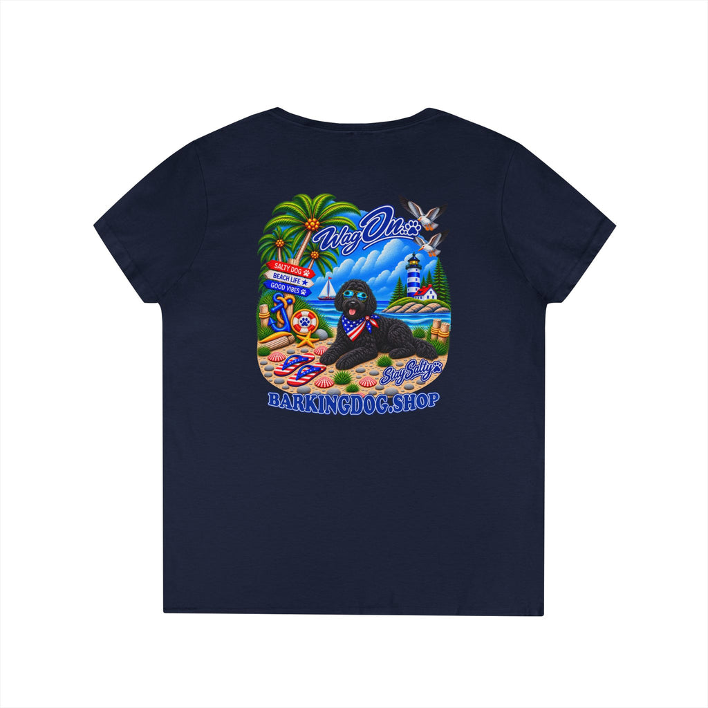 Black Bernedoodle  Stay Salty T Shirt Beach Collection Salty Pup Beach Life Graphic Tee Wag On BarkingDog Shop
