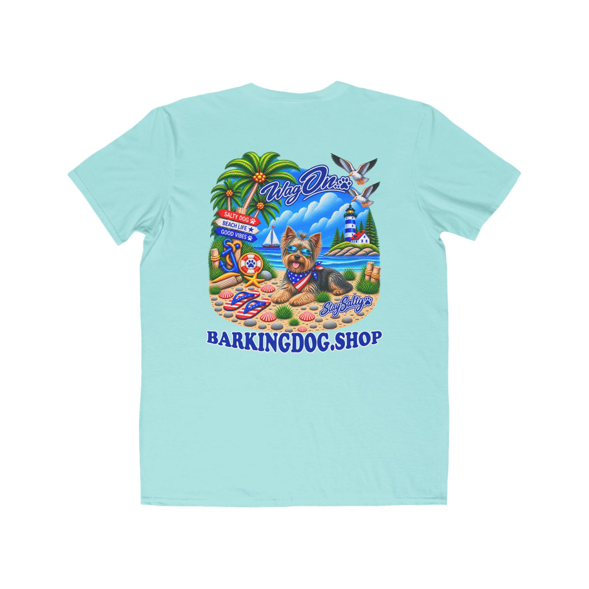 Yorkshire Terrier Stay Salty T Shirt Beach Collection Salty Pup Beach Life Graphic Tee Wag On BarkingDog Shop