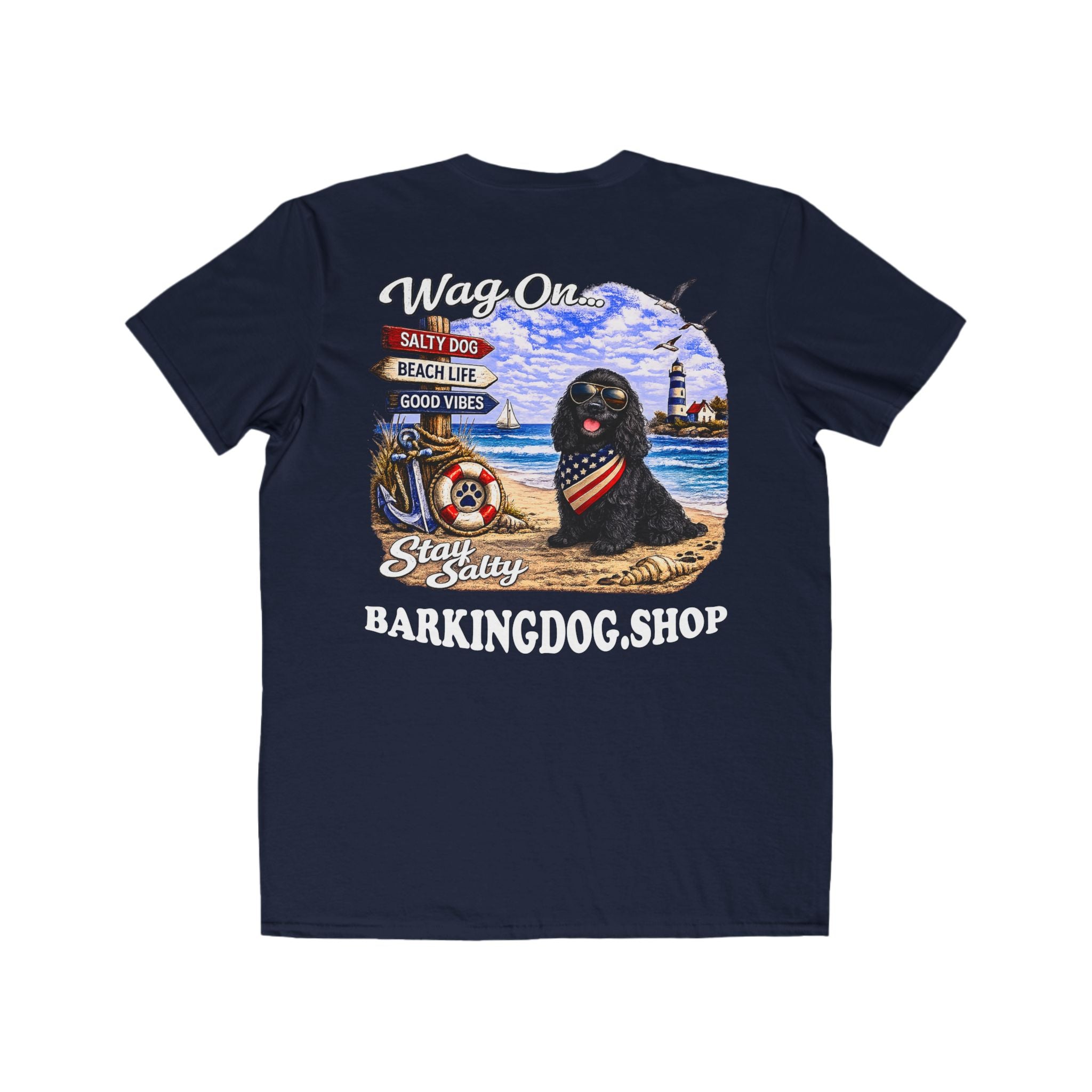 Cocker Spaniel Dog Beach T Shirt Wag On™ Stay Salty