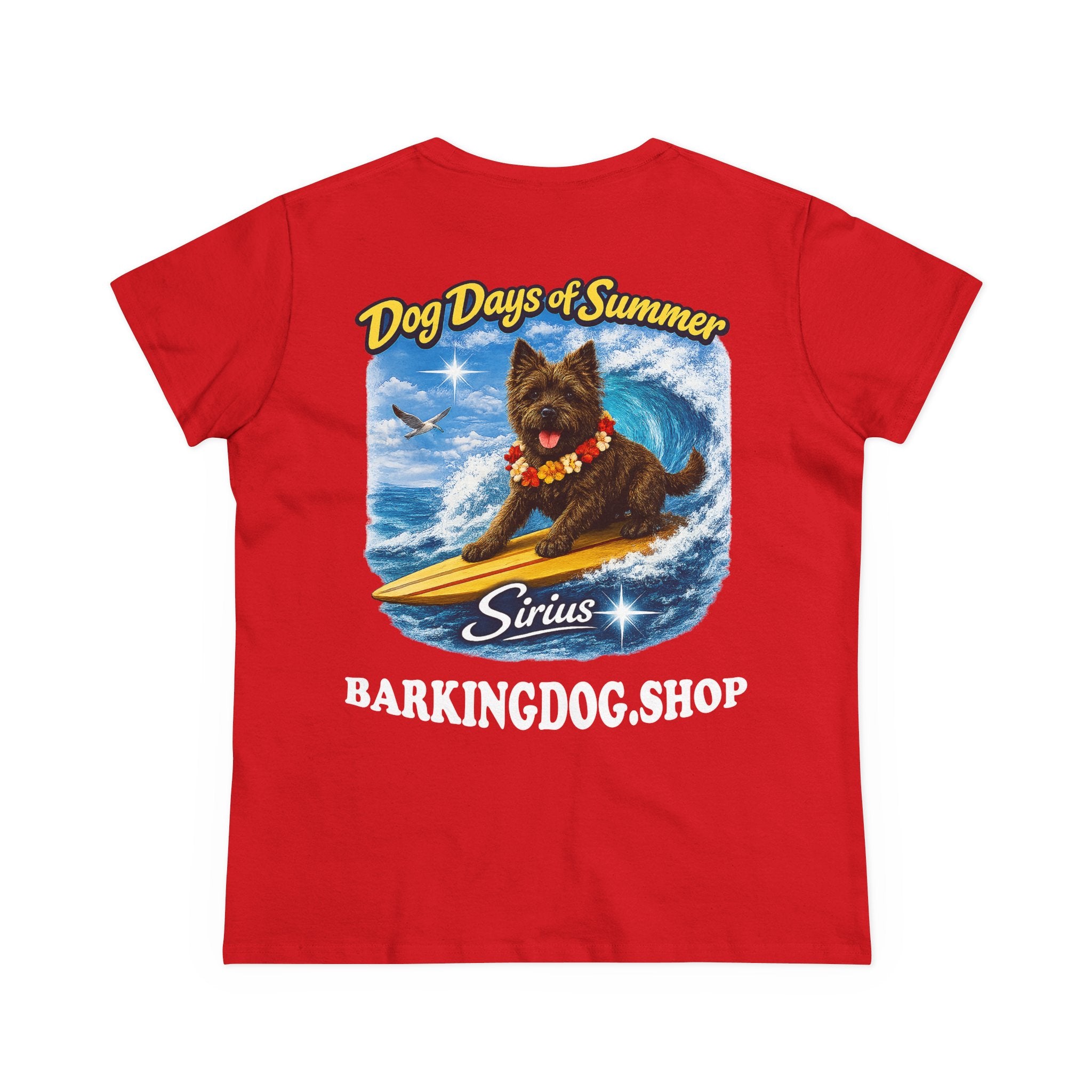Cairn Terrier Dog Surfboard T-Shirt Wag On™ Dog Days of Summer