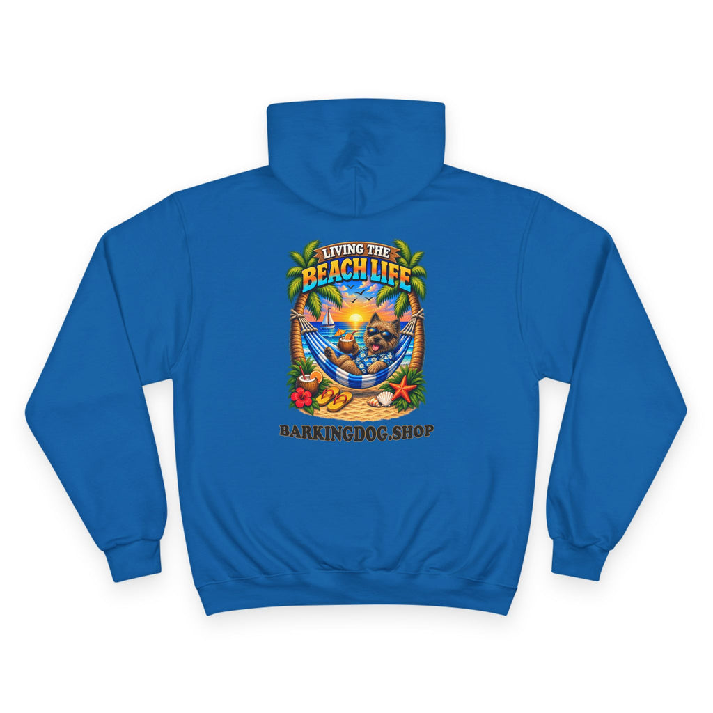 Cairn Terrier Beach Life Canine Champion Hoodie Beach Collection Hammock Tropical Dog Graphic Sweatshirt Wag On BarkingDog Shop