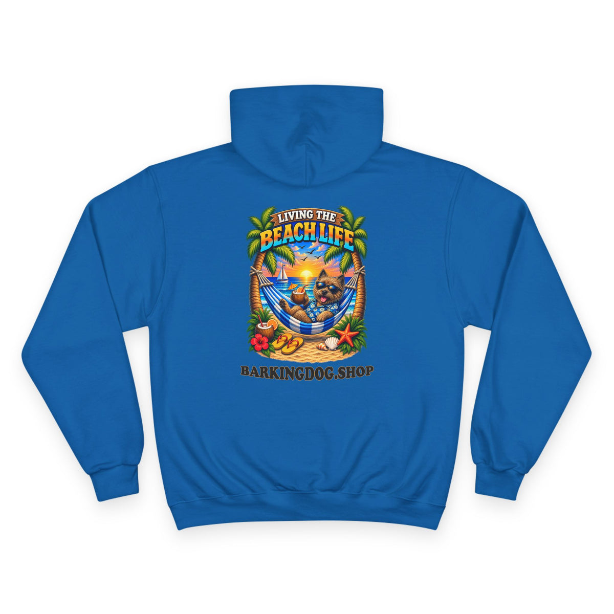 Cairn Terrier Beach Life Canine Champion Hoodie Beach Collection Hammock Tropical Dog Graphic Sweatshirt Wag On BarkingDog Shop