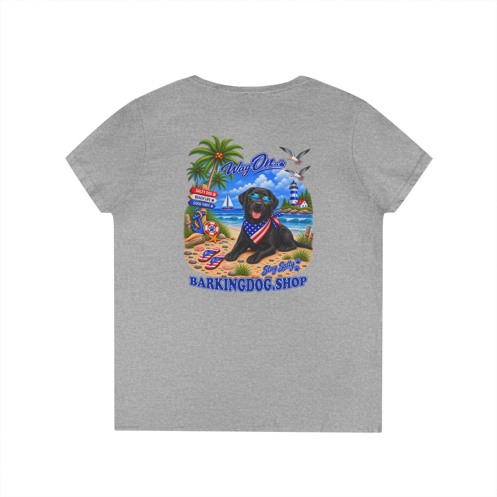 Black Labrador Stay Salty T Shirt Beach Collection Salty Pup Beach Life Graphic Tee Wag On BarkingDog Shop