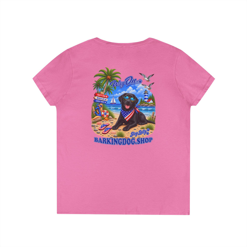 Black Labrador Stay Salty T Shirt Beach Collection Salty Pup Beach Life Graphic Tee Wag On BarkingDog Shop