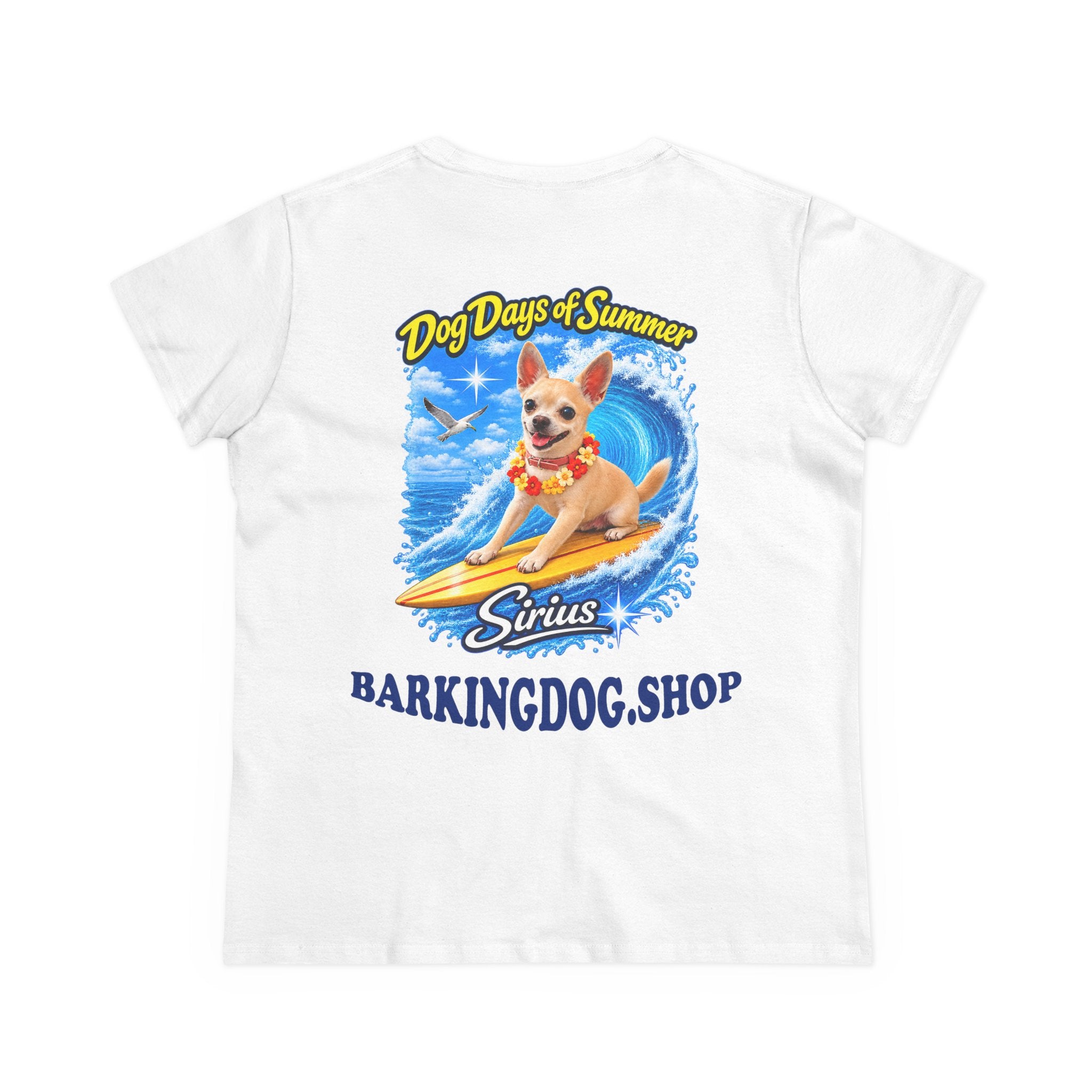 Chihuahua Surfboard T Shirt Dog Days Of Summer Beach Dog Lover Graphic Tee Wag On BarkingDog Shop
