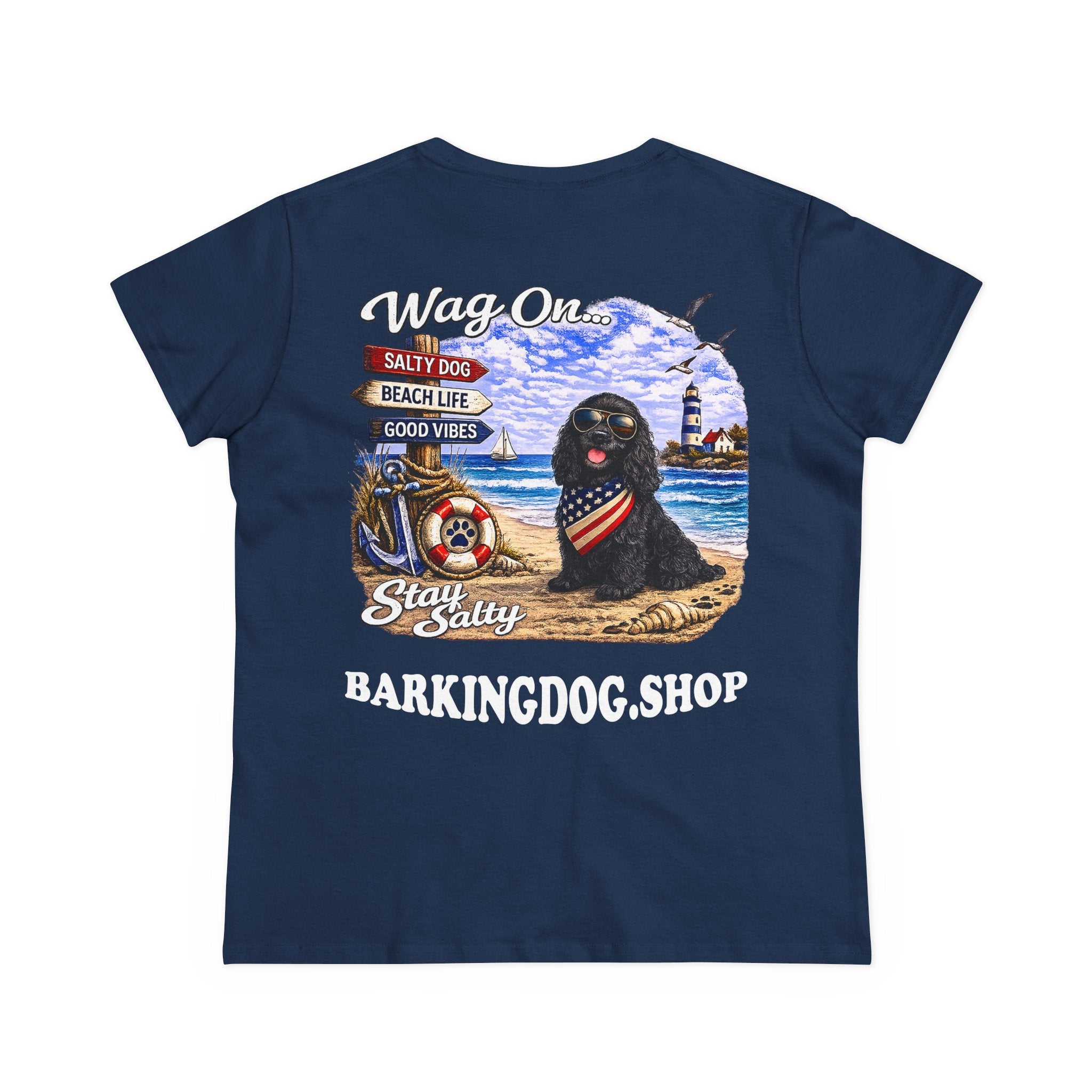 Cocker Spaniel Dog Beach T Shirt Wag On™ Stay Salty