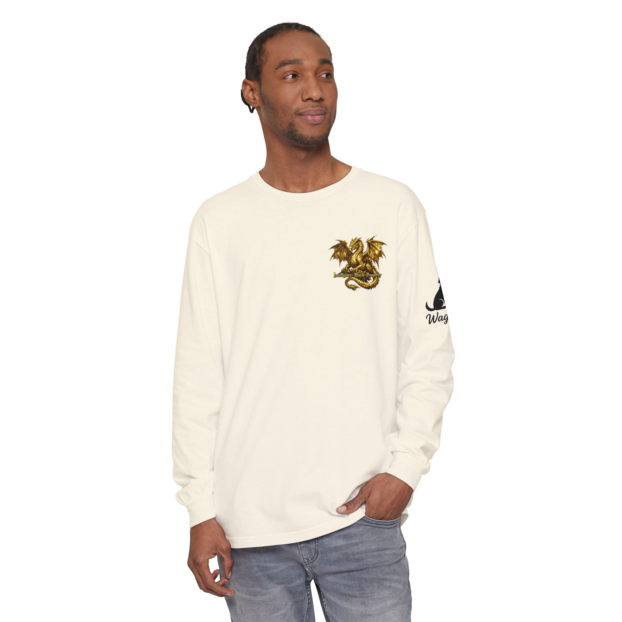 Metal Dragon Long Sleeve Tee — "Intelligence • Muscle • Prosperity"