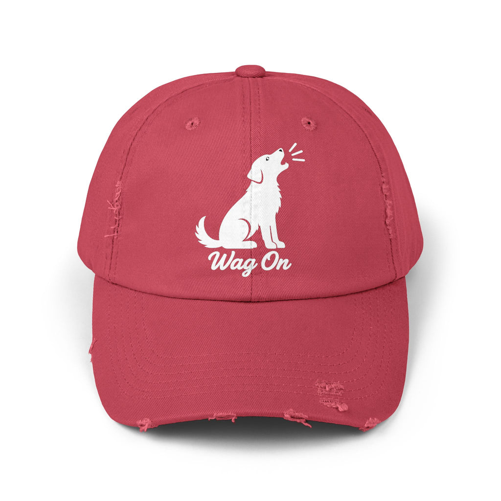 Wag On Dog Distressed Cap DTF