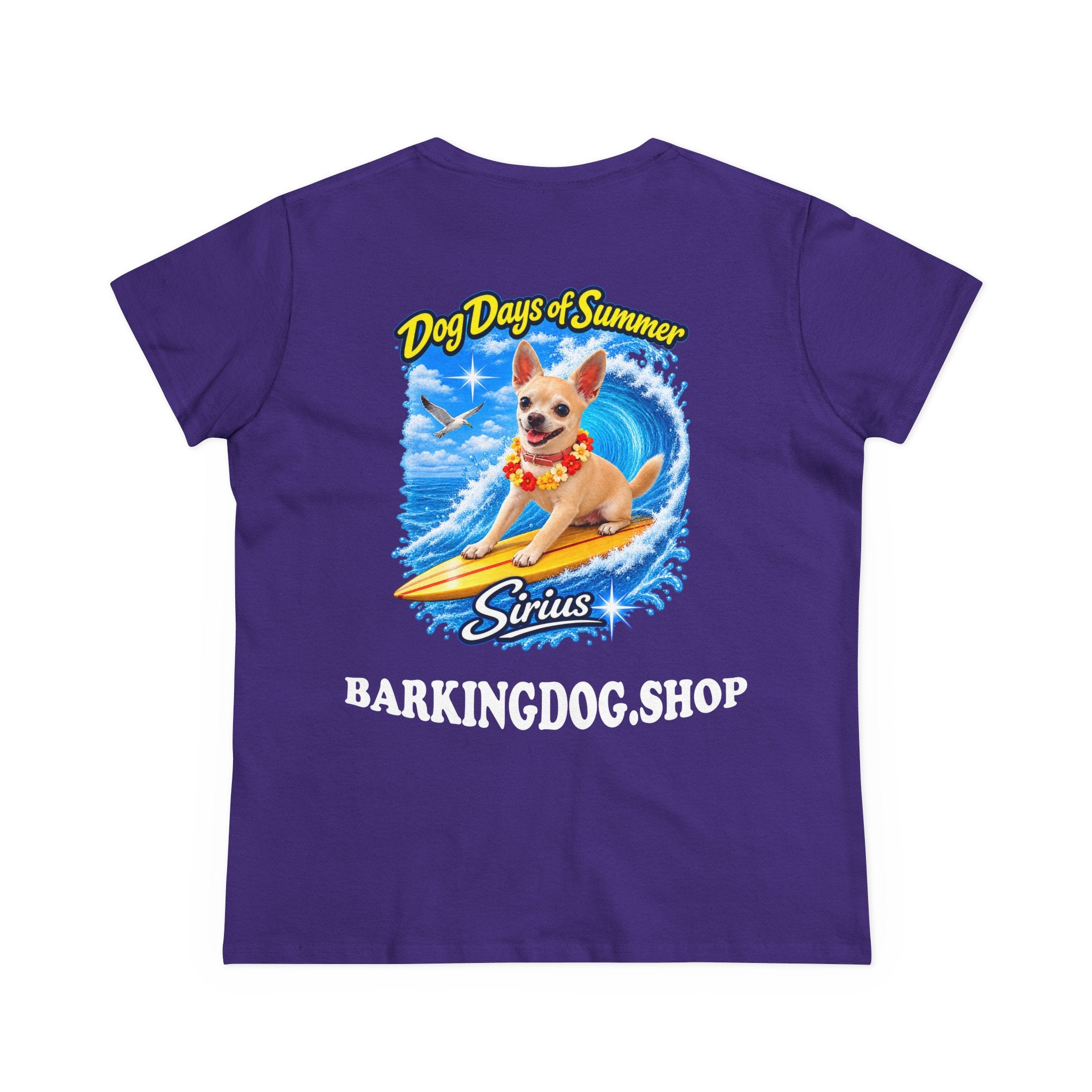 Chihuahua Surfboard T Shirt Dog Days Of Summer Beach Dog Lover Graphic Tee Wag On BarkingDog Shop