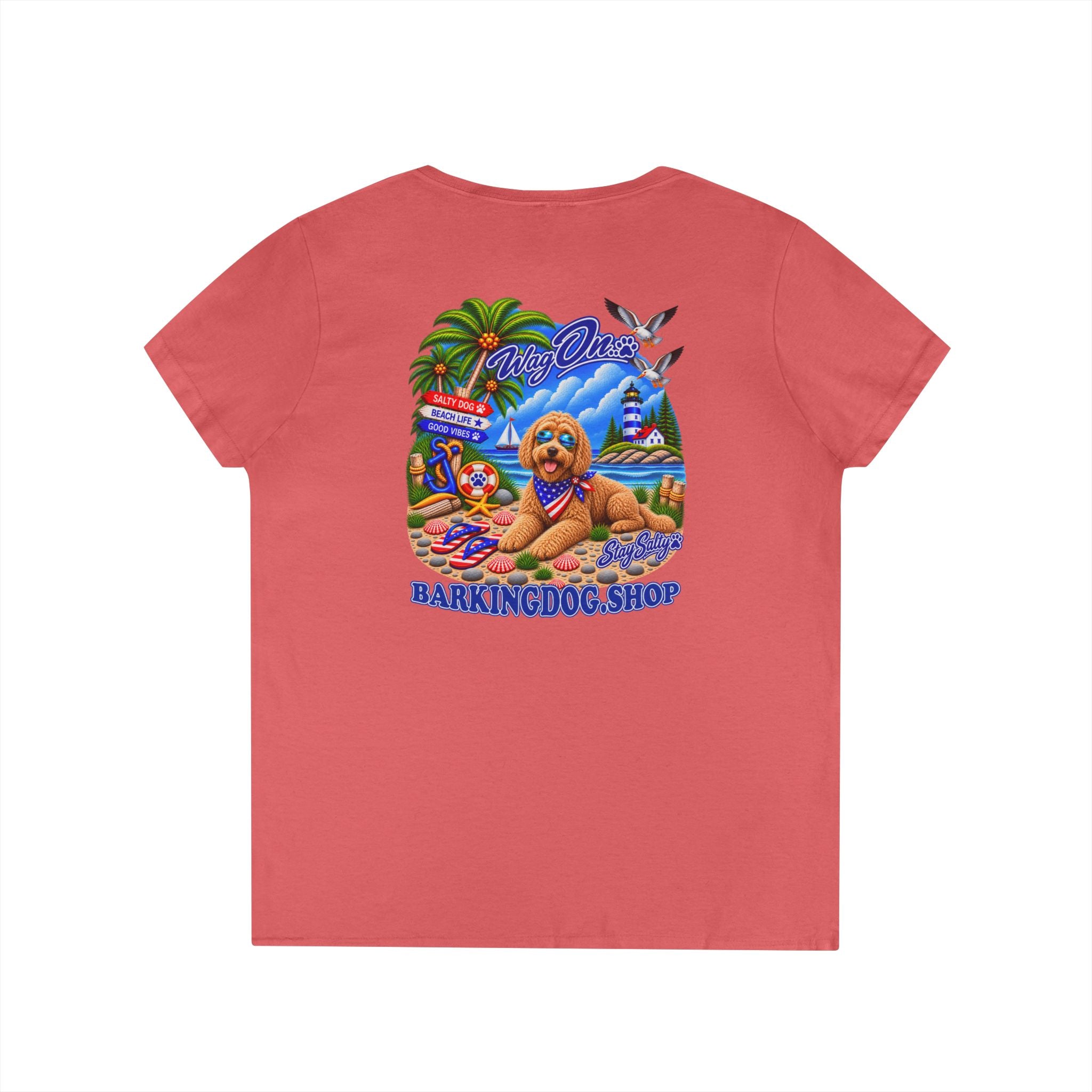 Goldendoodle Stay Salty T Shirt Beach Collection Salty Pup Beach Life Graphic Tee Wag On BarkingDog Shop