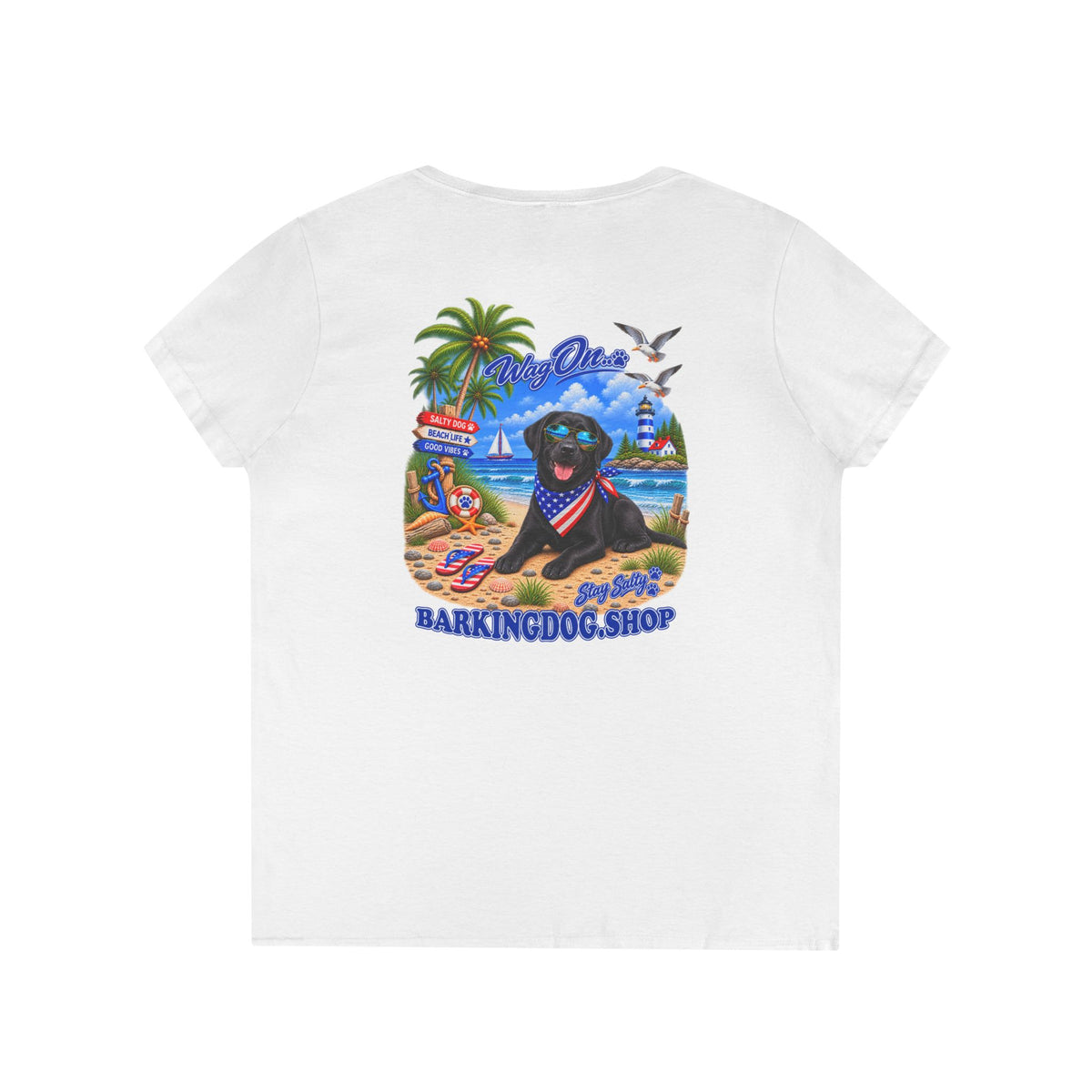 Black Labrador Stay Salty T Shirt Beach Collection Salty Pup Beach Life Graphic Tee Wag On BarkingDog Shop