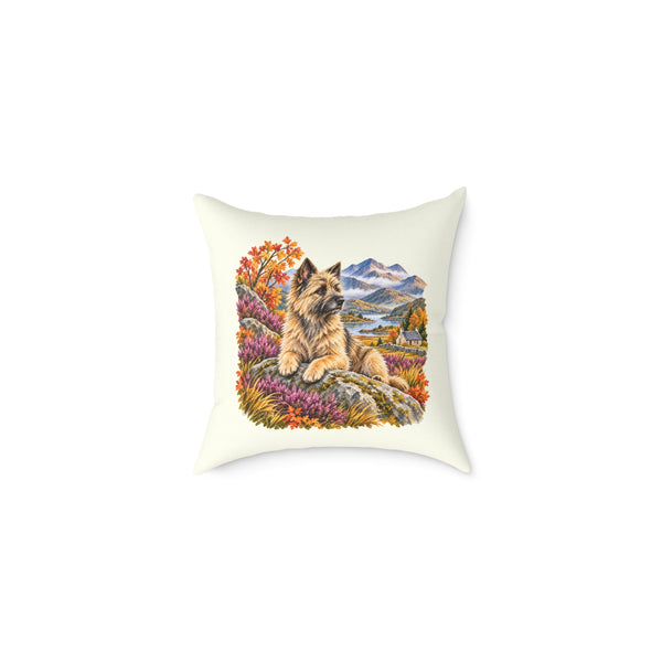 Cairn Terrier Scottish Highlands Autumn Throw Pillow Ivory Home Decor Collection Scenic Dog Decor BarkingDog Shop
