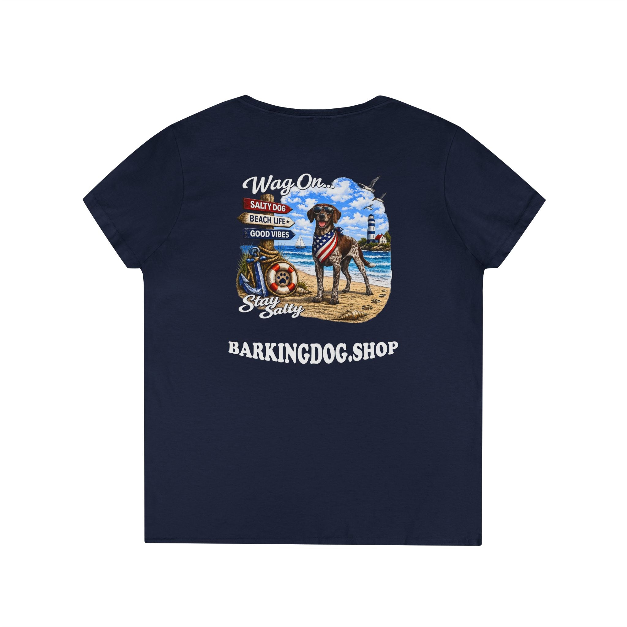 German Shorthair Pointer Dog Beach T Shirt Wag On™ Stay Salty