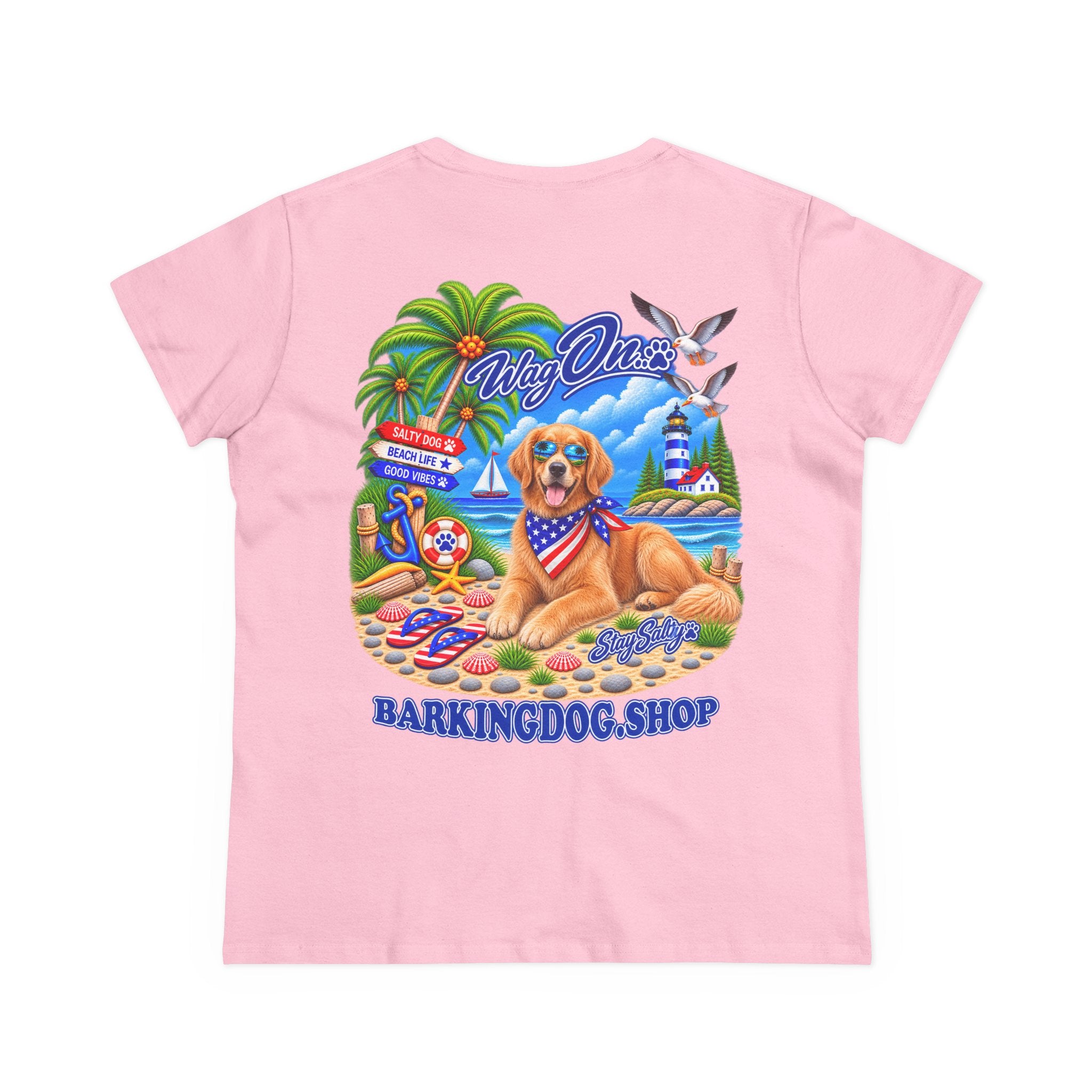 Golden Retriever Stay Salty T Shirt Beach Collection Salty Pup Beach Life Graphic Tee Wag On BarkingDog Shop