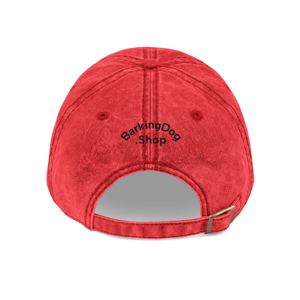 Embroidered Vintage Dog Cap - 'Wag On' Washed Baseball Hat