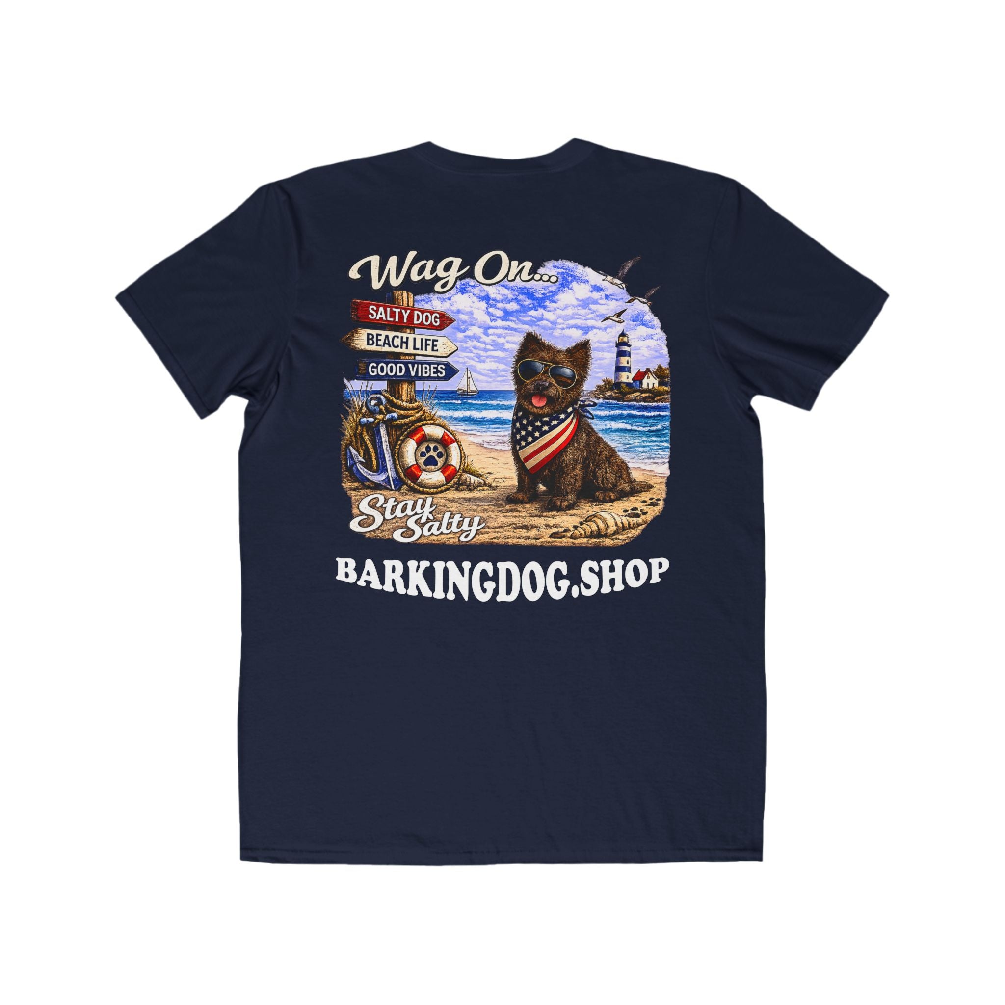 Cairn Terrier Dog Beach T Shirt Wag On™ Stay Salty