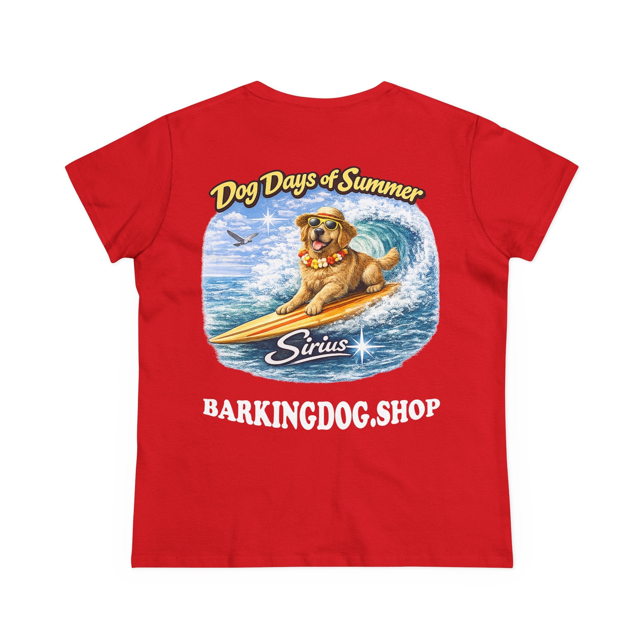 Golden Retriever Dog Surfboard T-Shirt Wag On™ Dog Days of Summer