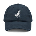 Distressed Embroidered Hat — 'Wag On' Dog Silhouette Cap
