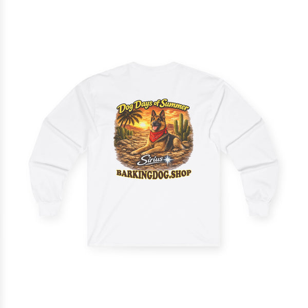 German Shepherd Dog Days of Summer Cactus Long Sleeve T Shirt Beach Collection Summer Dog Graphic Tee Wag On BarkingDog Shop