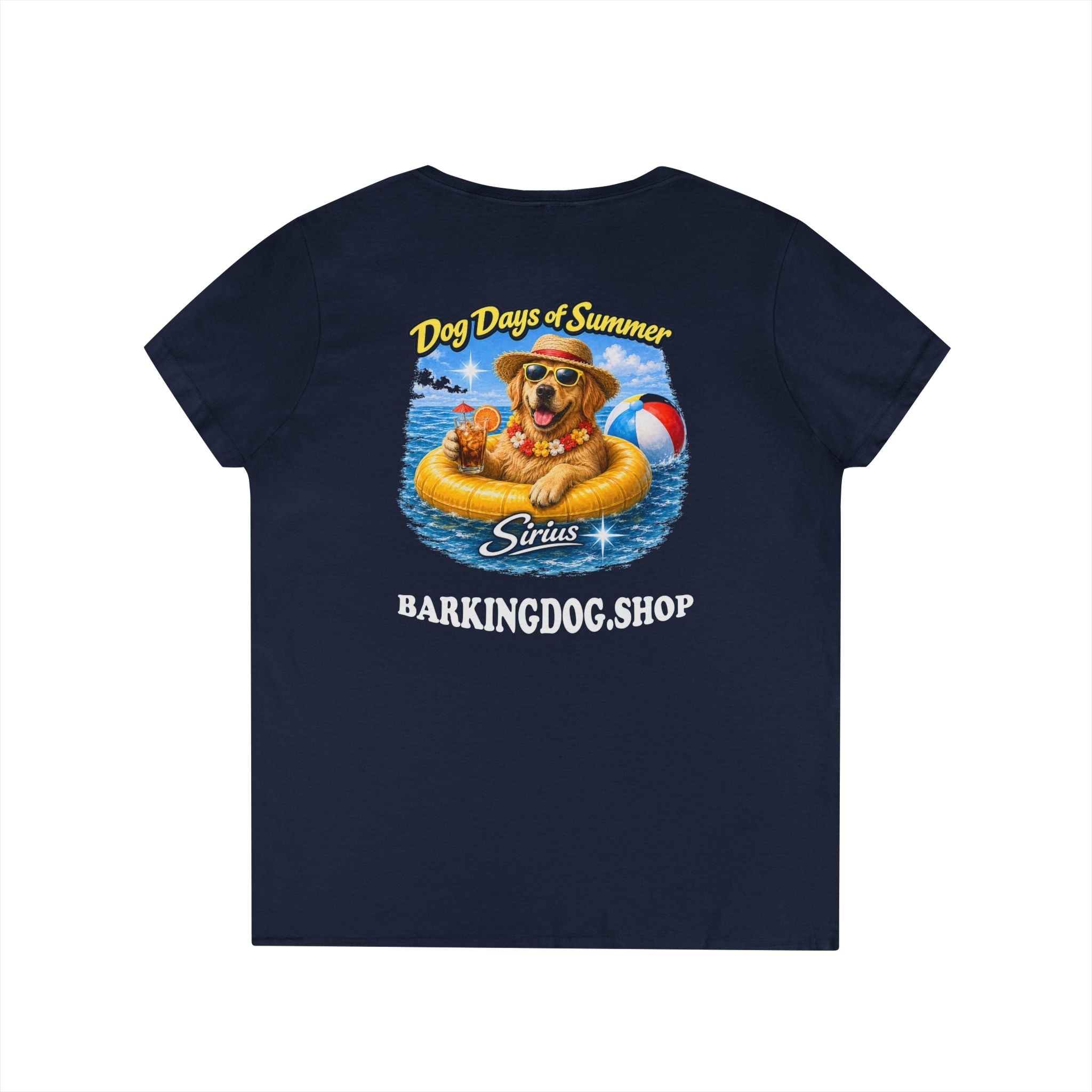 Golden Retriever Dog Inner Tube T-Shirt Wag On™ Dog Days of Summer