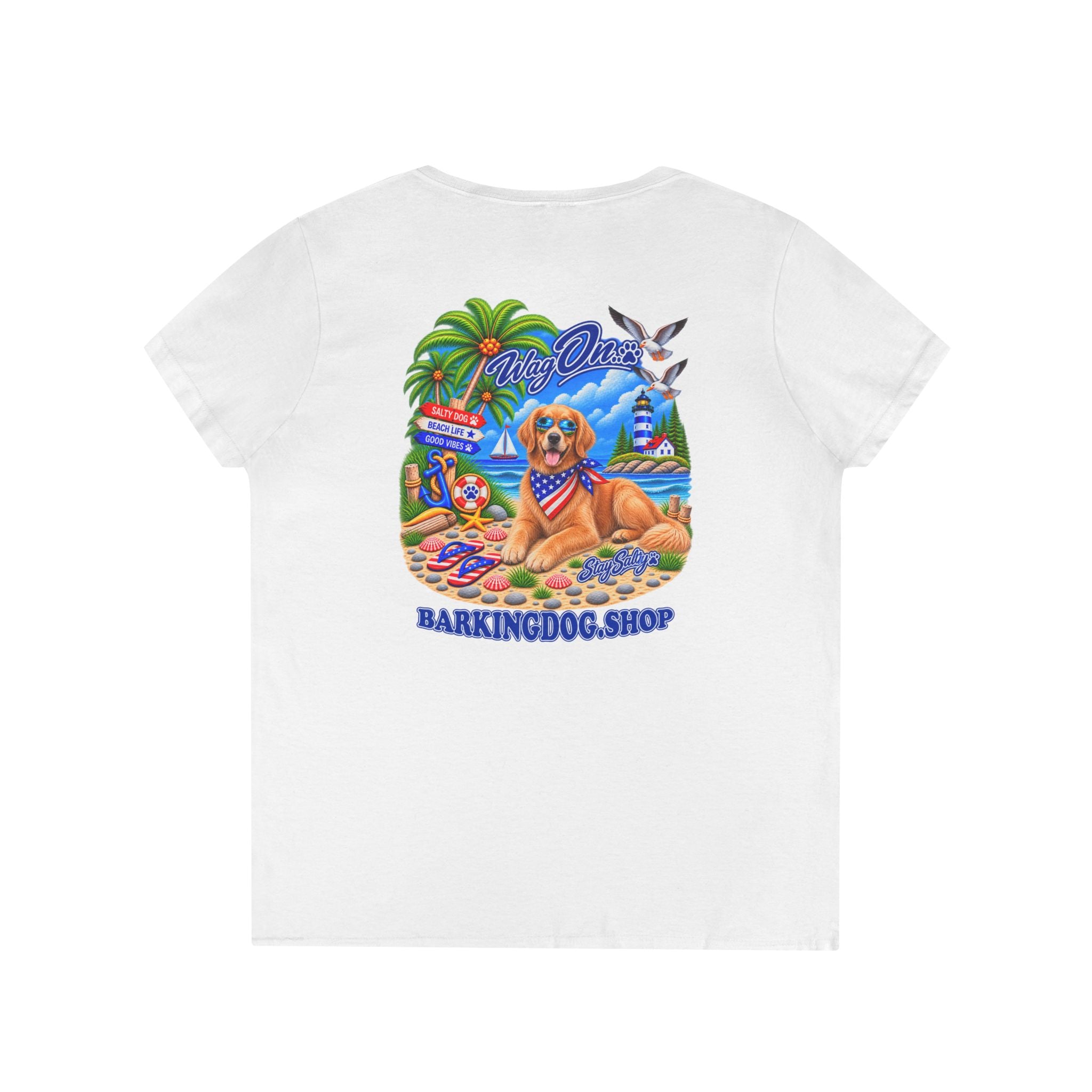 Golden Retriever Stay Salty T Shirt Beach Collection Salty Pup Beach Life Graphic Tee Wag On BarkingDog Shop