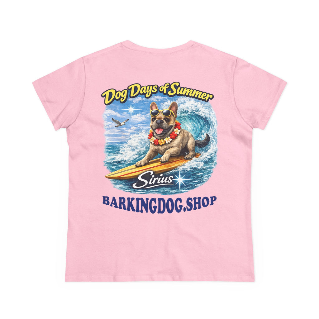 French Bull Dog Surfboard T-Shirt Wag On™ Dog Days of Summer
