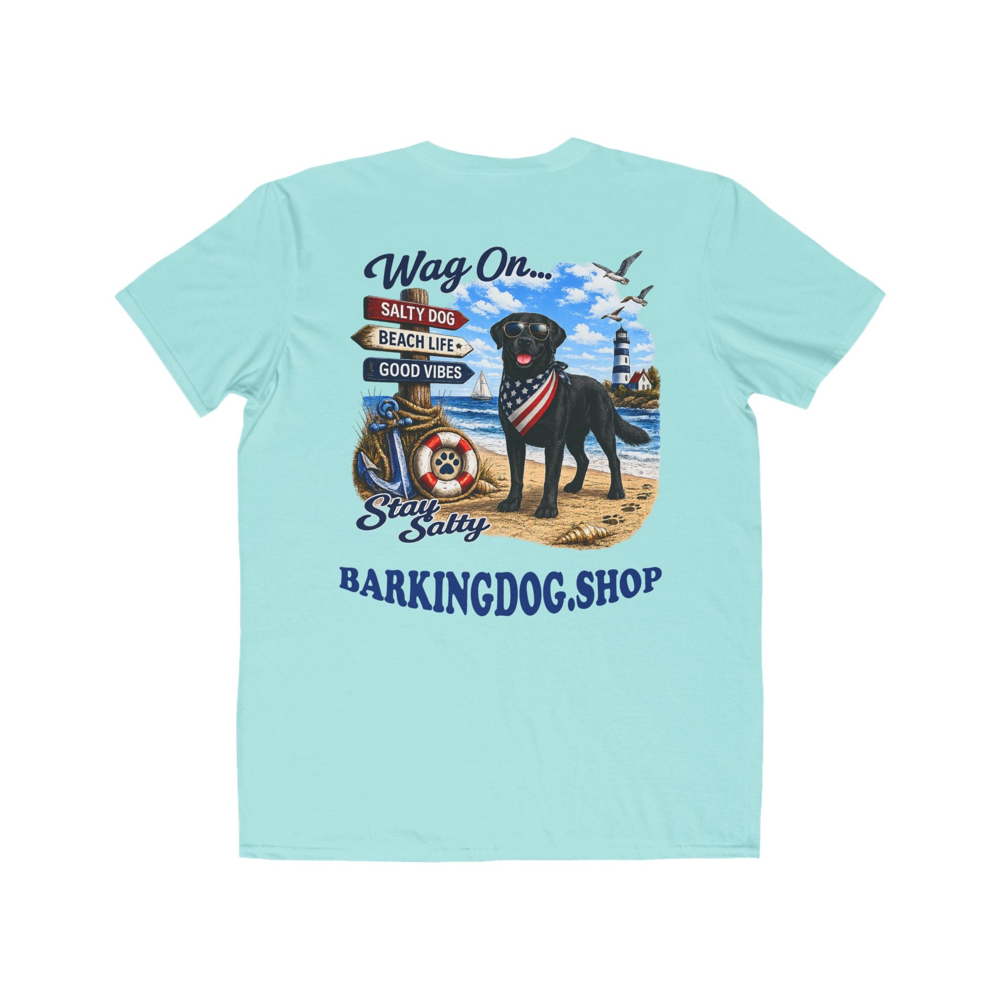 Black Lab Dog Beach T Shirt Wag On™ Stay Salty