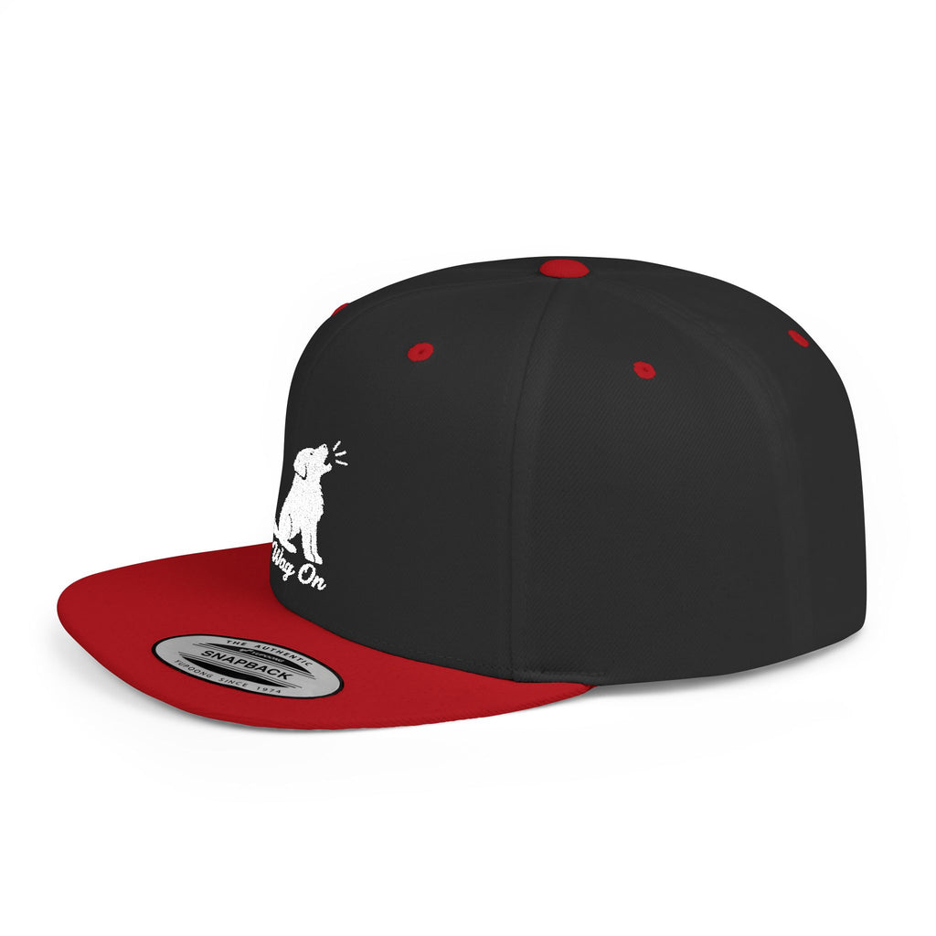 Copy of Wag On Snapback Hat — Embroidered Howling Dog Flat Bill Cap