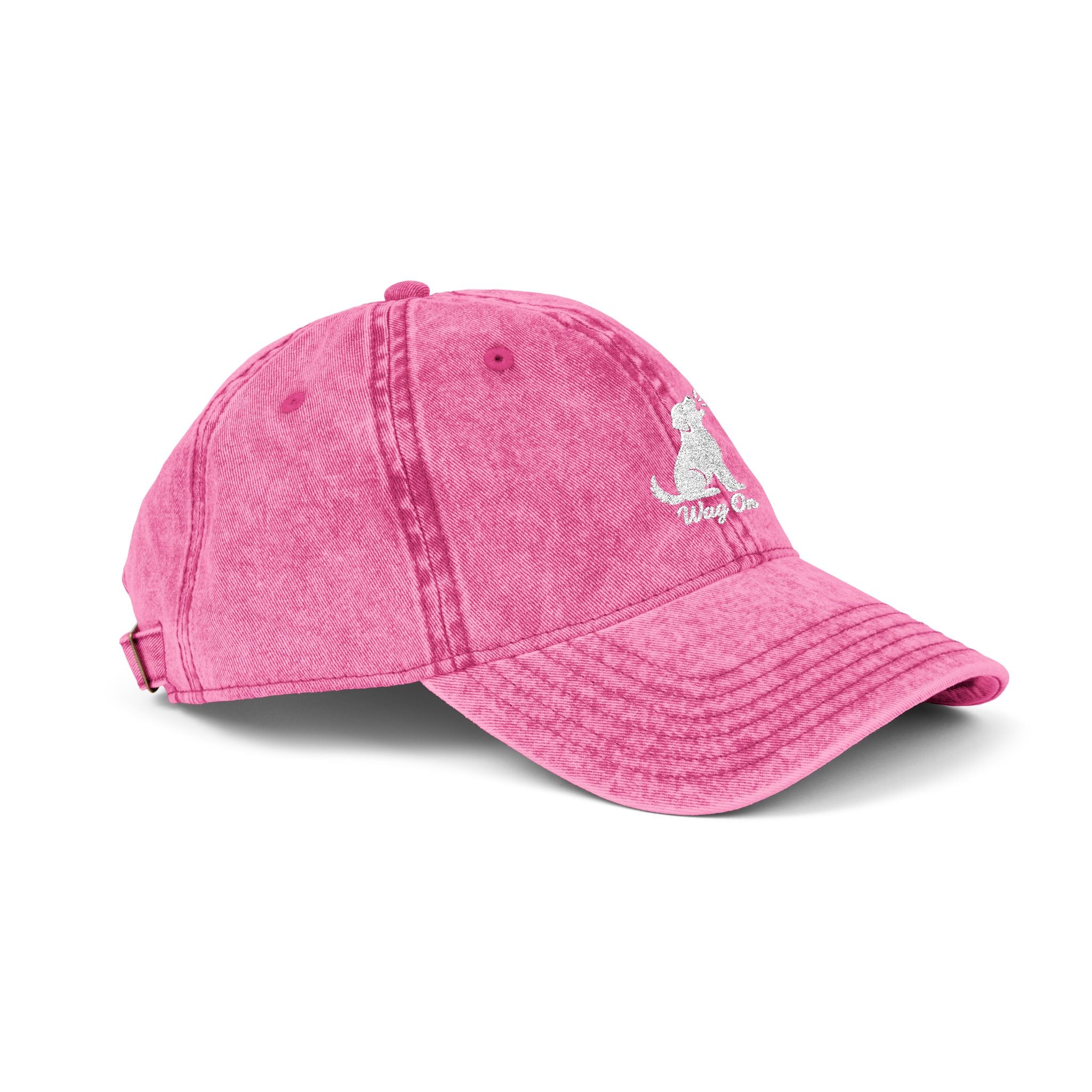Embroidered Vintage Dog Cap - 'Wag On' Washed Baseball Hat
